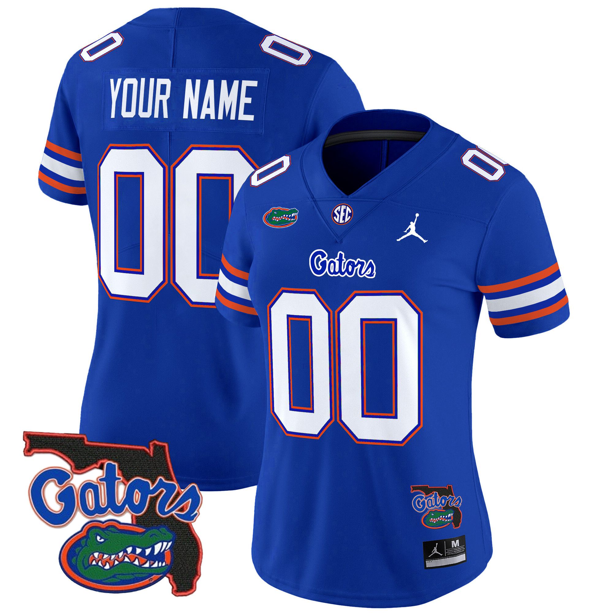 Women Florida Gators Blue 2024 Florida Patch Vapor Limited Custom NCAA Jersey style 1